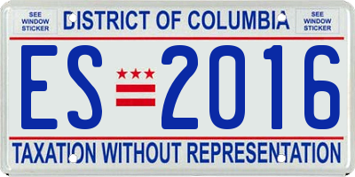 DC license plate ES2016