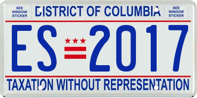 DC license plate ES2017