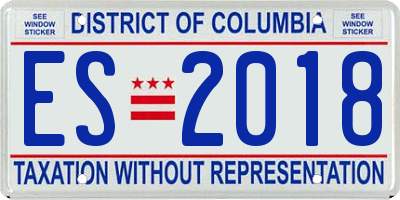 DC license plate ES2018