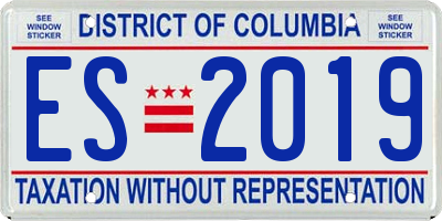 DC license plate ES2019
