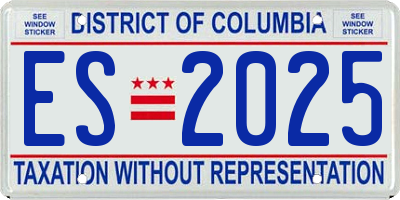 DC license plate ES2025