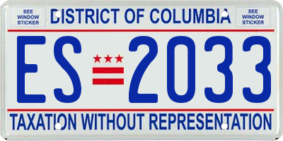 DC license plate ES2033