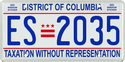 DC license plate ES2035