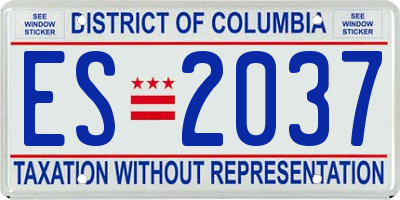 DC license plate ES2037