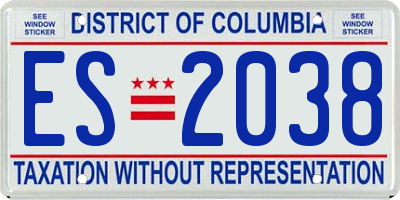 DC license plate ES2038