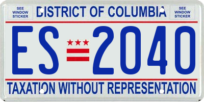 DC license plate ES2040
