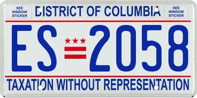 DC license plate ES2058