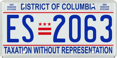 DC license plate ES2063
