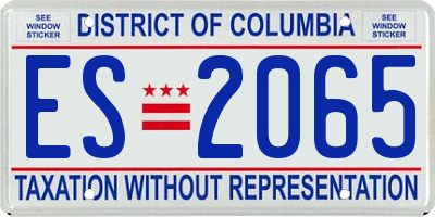 DC license plate ES2065