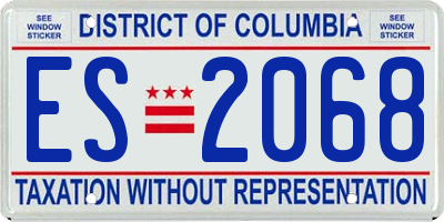 DC license plate ES2068