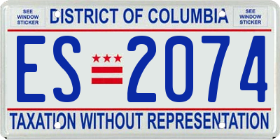 DC license plate ES2074