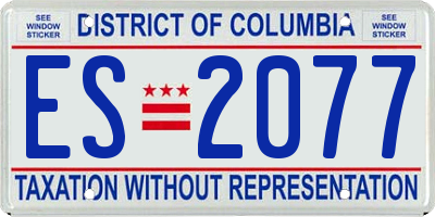 DC license plate ES2077