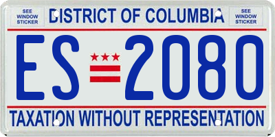 DC license plate ES2080