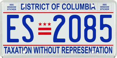 DC license plate ES2085