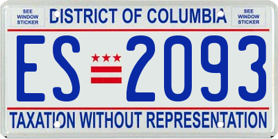 DC license plate ES2093
