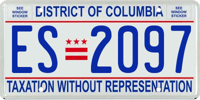 DC license plate ES2097