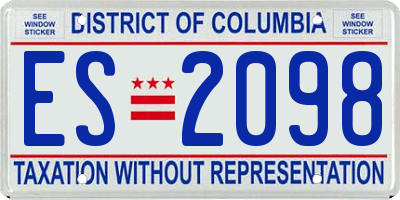 DC license plate ES2098