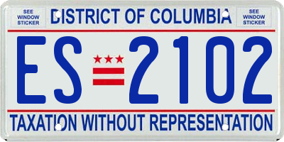 DC license plate ES2102