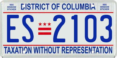 DC license plate ES2103