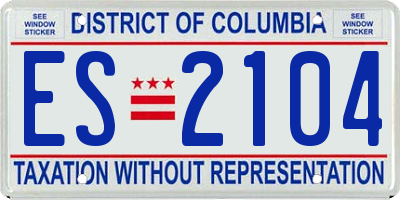 DC license plate ES2104