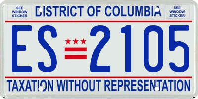 DC license plate ES2105