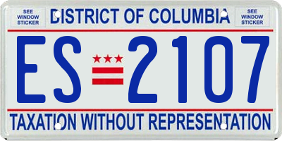 DC license plate ES2107