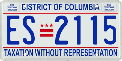 DC license plate ES2115