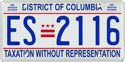 DC license plate ES2116