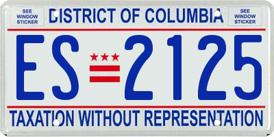 DC license plate ES2125