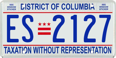 DC license plate ES2127