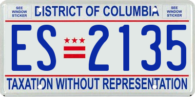 DC license plate ES2135