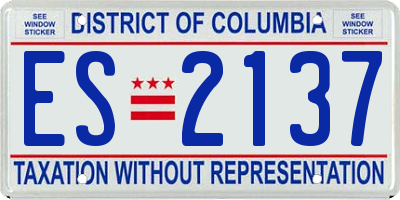 DC license plate ES2137