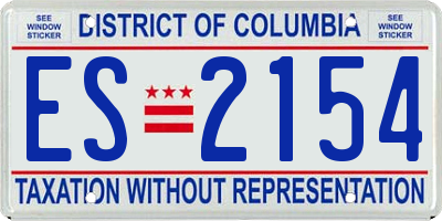 DC license plate ES2154