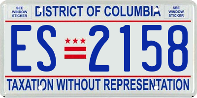 DC license plate ES2158