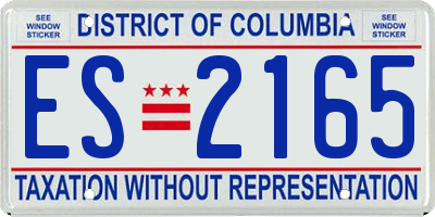 DC license plate ES2165