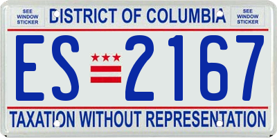 DC license plate ES2167