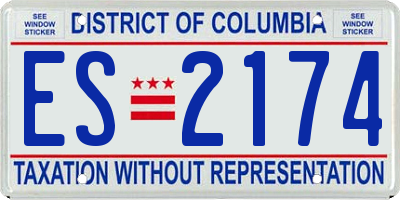 DC license plate ES2174
