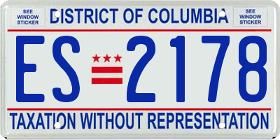 DC license plate ES2178