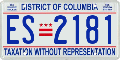 DC license plate ES2181