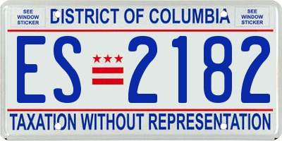 DC license plate ES2182