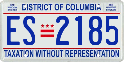 DC license plate ES2185