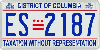 DC license plate ES2187