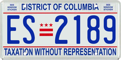 DC license plate ES2189