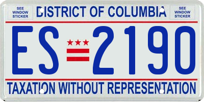 DC license plate ES2190