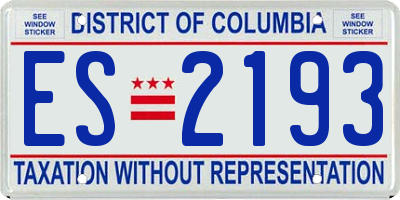 DC license plate ES2193