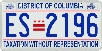 DC license plate ES2196