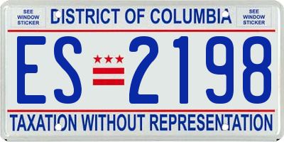 DC license plate ES2198