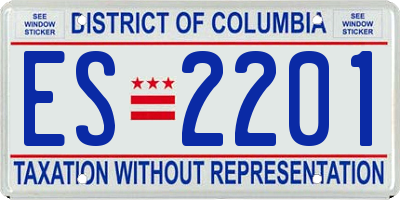 DC license plate ES2201