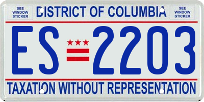 DC license plate ES2203