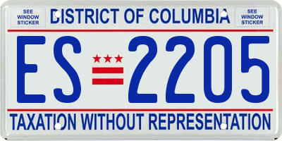 DC license plate ES2205